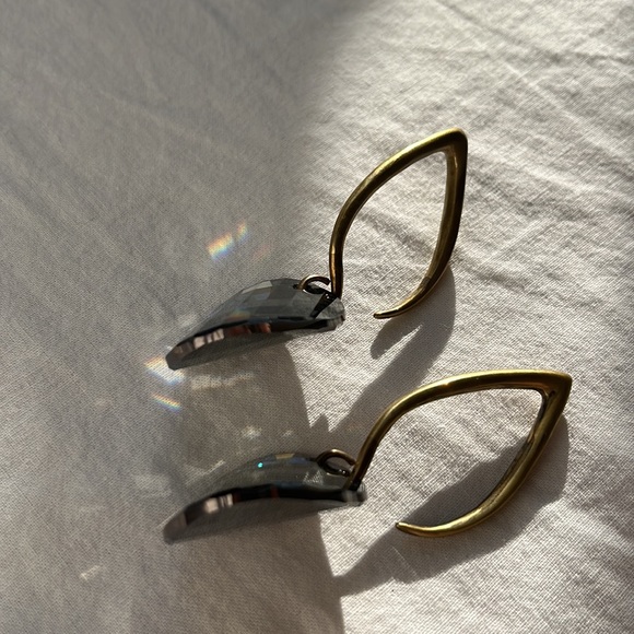 Diablo Organics black diamond Swarovski crystal ear dangles ! - Picture 5 of 6